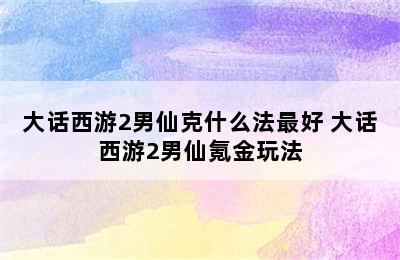 大话西游2男仙克什么法最好 大话西游2男仙氪金玩法